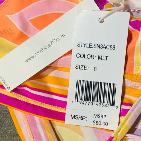 La Blanca Sunshine 79 Retro Swirl High-Neck Midkini Top