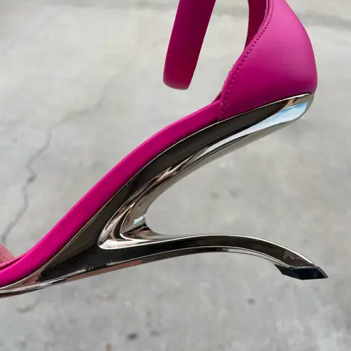 Alexander McQueen 80mm Arc calfskin leather architectural-heel sandals size 39