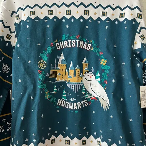 NWT Universal Studios Wizarding World Harry Potter Christmas Hogwarts Sweatshirt Blue Size XS