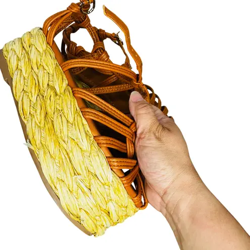 Ulla Johnson Viola Knotted leather raffia Platform Sierra sandals size 36