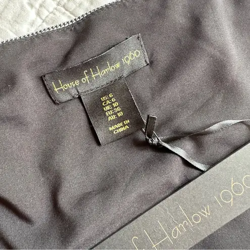 House of Harlow 1960 Houndstooth Black White Button Front Top NEW Gray Size 6