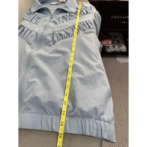 Blair Vintage Light Blue Ruffle Chevron Zip Jacket Size Large 1980’s