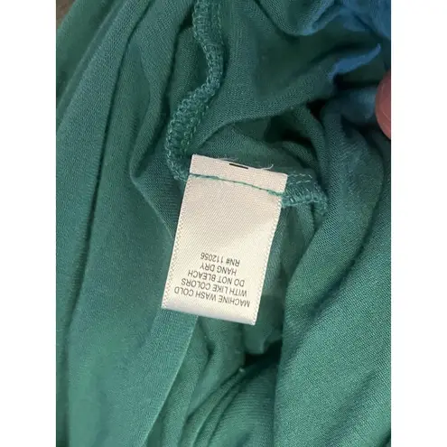 Zenana Shirt Womens Small Teal Dolman Tunic Top 3/4 Sleeve Ruched Side Hem Green