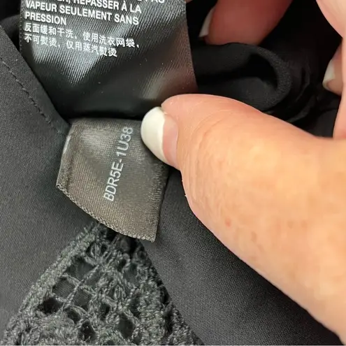 Lafayette 148 New York Boheme Lace Inset Silk Blouse Top Button Front Small