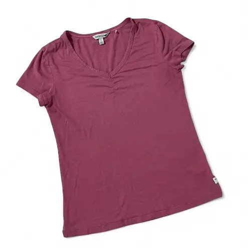 TOAD&CO Womens Cotton V Neck Gathered Front Short Sleeve T Shirt Size S