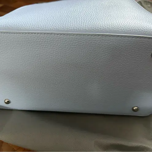 Jessica Moore Stylish Light Blue Tote White