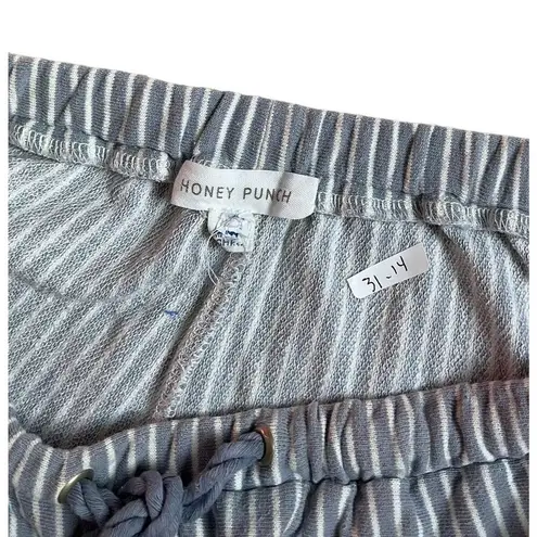 Honey Punch  Blue-ish Gray Striped Drawstring Shorts Women's Size Small | 31-14