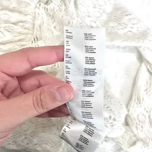 Maje Limba Open Knit High Neck Ruffle Crochet Lace Sweater Top Ecru Size 1