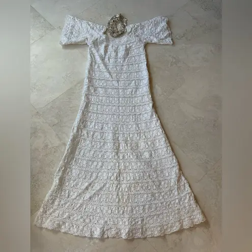 Handmade Stunning Vintage 70’s Hand Crochet Mexican Wedding Dress Never Worn, sz 2/4