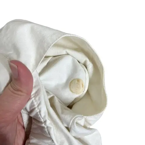 Ba&sh Stone Pants High Rise Cropped Paperbag Ecru Cotton Womens Size S Flawed