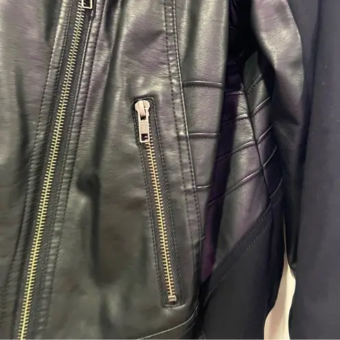 Torrid  Black faux Leather Moto‎ Jacket with Asymmetrical Zipper large