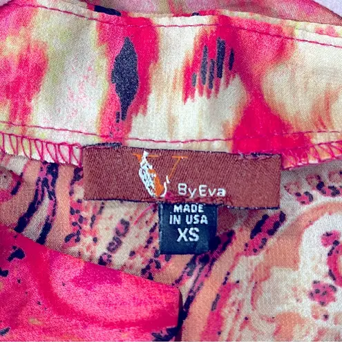 By Eva Multicolored Sheer Sequin Embellished Top Red Size XS