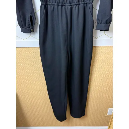 Wilfred by Aritzia Black Dessin Long Sleeve Jumpsuit Tapered Leg - Size - Small