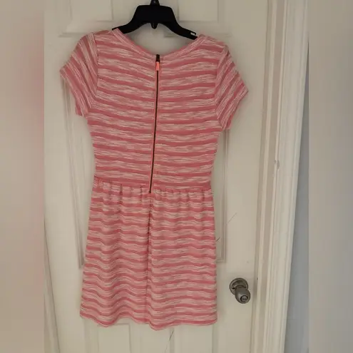 Maison Jules Maison Jules pink striped textured fit and flare dress Size S