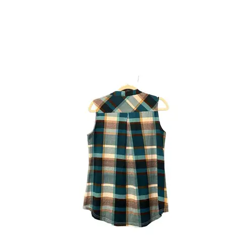 Bulotus Clothing Bulotus Women's Plaid Sleeveless Zip-Up Tunic Top Multicolor Size M