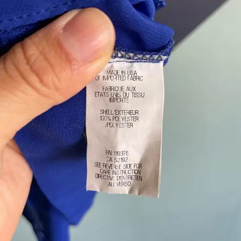 Helmut Lang Helmut Cobalt Blue sleeveless draped v-neck top size P/XS