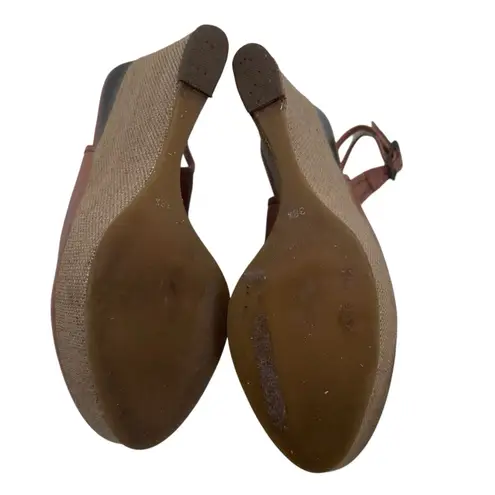 Tibi  NYC Tan Leather Burlap Wedge Platform Sandals Size 38.5 Womens 8‎ - Image 6