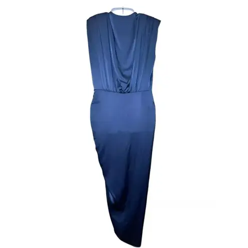 Veronica Beard Dress Size 8 Blue Steel Casela Silk Blend Ruching MSRP $648