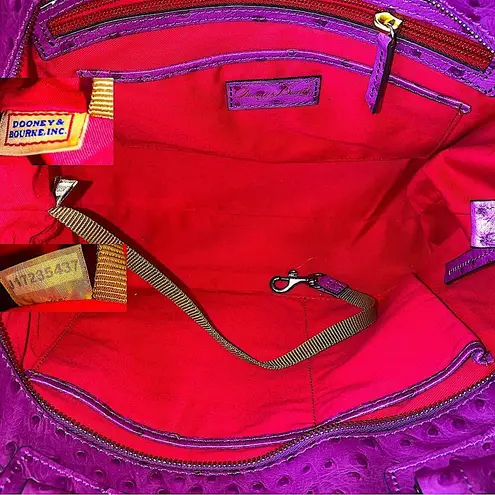 Dooney & Bourke DOONEY BOURKE Purple Ostrich Leather Top Handle Tote Carry On Shoulder Bag NWOT