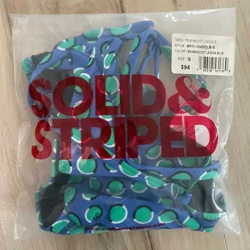 Solid & Striped The Roux Bikini Top Cobalt Blue Polka Dot