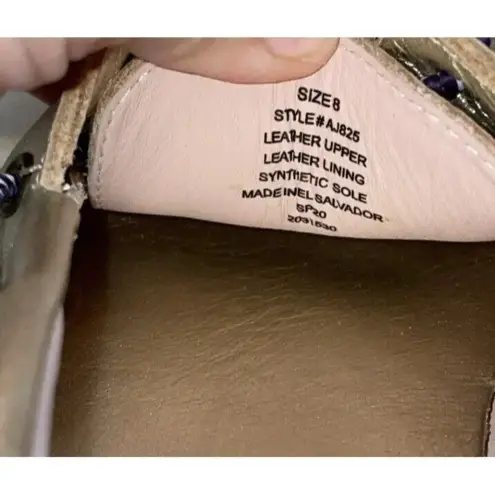 J Crew AJ825 Woman's Size 8 Gold Metallic Leather‎ Traditional Boat Shoes