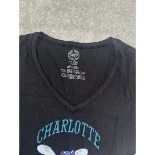 47 Brand Women's '47 Charlotte Hornets Basketball Baseball Style T Shirt NWT XL