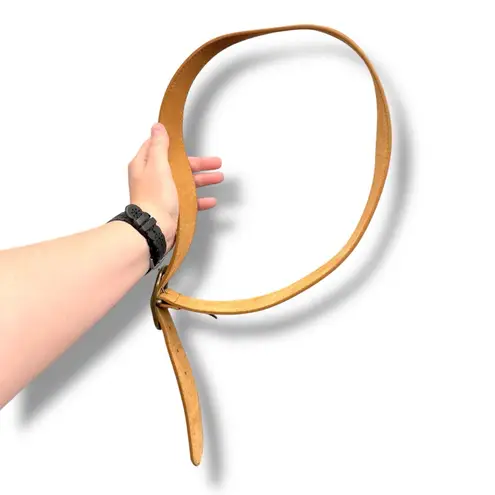 Cobalt Genuine Leather Belt Women’s Tan Brass Buckle 39 Inch Long