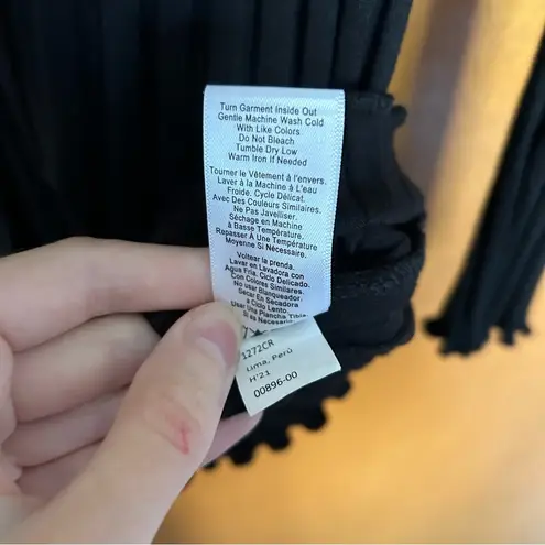 Nation Ltd Mayumi Slim Rib Snap Cardigan Sweater in Jet Black Size Medium