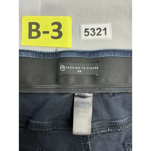 Fashion to figure Womans Blue Jeans 24 Dark Wash Elastic Waist