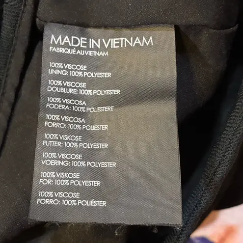 Club Monaco Charu Fringe Tuxedo Loose Crop Wide Leg Trouser in Black Size 4