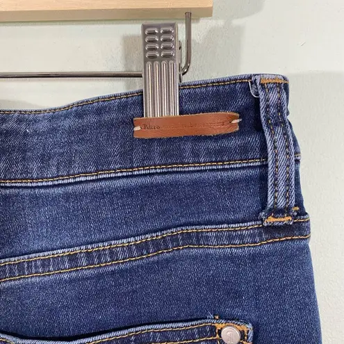 Pilcro and the Letterpress Blue Patchwork Panels Parallel Straight Jeans Size 32