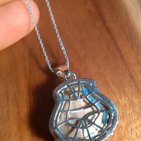 Swarovski Smoked Topaz Crystal Shield Sterling Silver Pendant Necklace