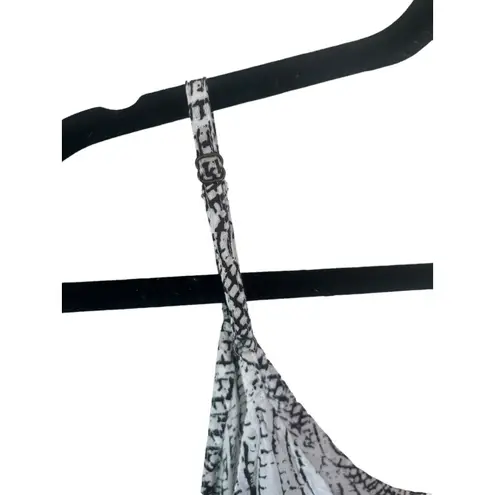 Kivari Designer Slip Hi Low Rayon Aztec Black White Boho Indie Tunic Dress 8