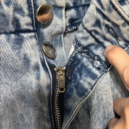 Vintage Lerner Acid Wash Blue Boyfriend Jeans 100% Cotton Relaxed Fit Size 10