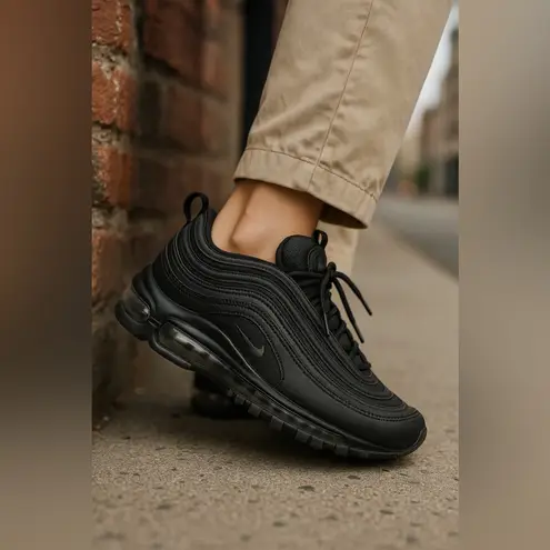 Nike  Air Max 97 AM97 Triple Black Dark Grey 921826-015 Women’s Shoes Size 9