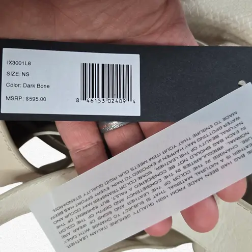 Halston Heritage Snakeskin Leather Drawstring Shoulder Bag Ivory Designer Purse