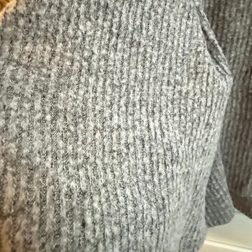 Gaze Ribbed Knit Shorts with Ruched Tie Sides in Heathered Grey Beige size XS Tan