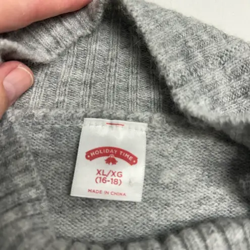 Holiday Time Gray Fair Isle Pattern Sparkly Soft Women's Holiday Sweater