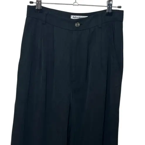Reformation  Mason Wide Leg Pants Women’s Size 0 Black Tencel