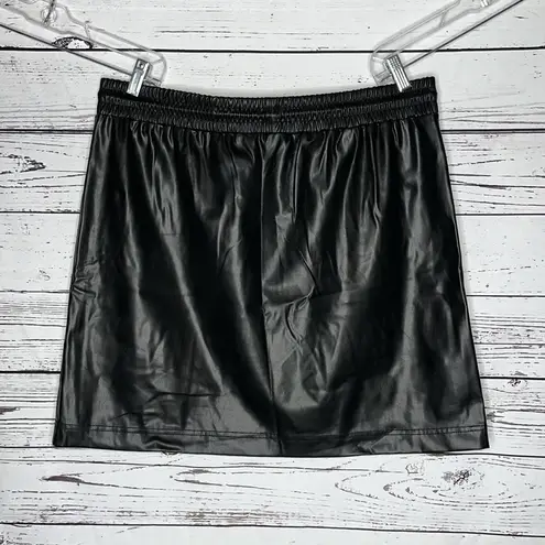 Karl Lagerfeld Paris NWT Sz XL Black Elastic Waistband Faux Leather Pencil Skirt