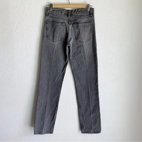 ZARA  Straight Leg Mid Rise Cotton Jeans Anthracite Gray Sz 2