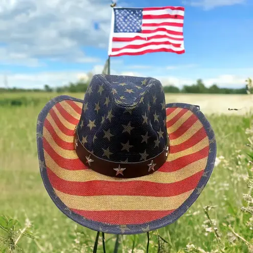 NWT Sunshade American Flag Cowboy Hat
