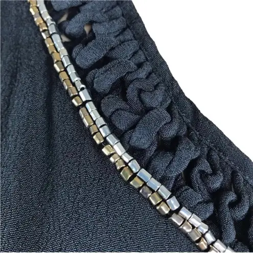 Lovestitch Beaded Maxi Dress Sz S Black Feminine Retro Boho Party Whimsycore NWT