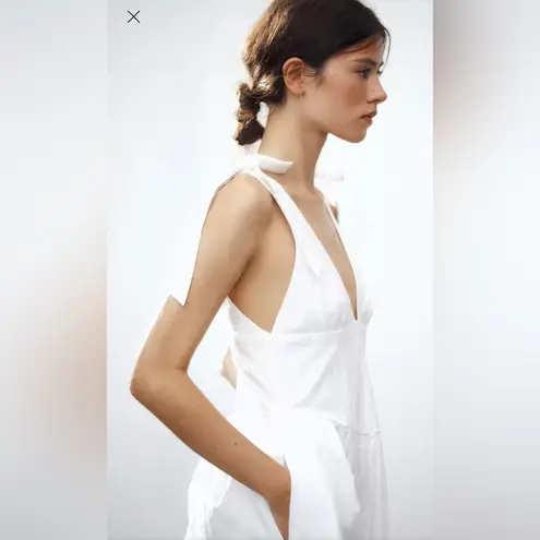 ZARA  tied poplin midi dress