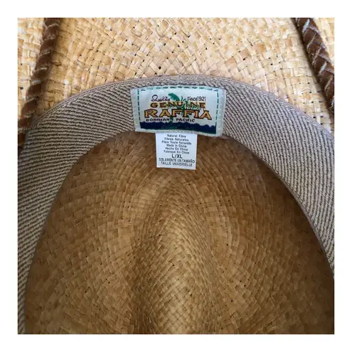 Dorfman Pacific Genuine Raffia Natural Fiber Wide Brim Western Cowboy Hat L/XL Tan