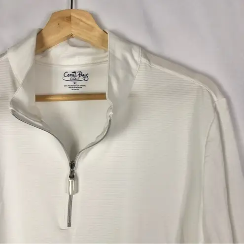 Coral Bay Golf White Quarter Zip Pullover XL