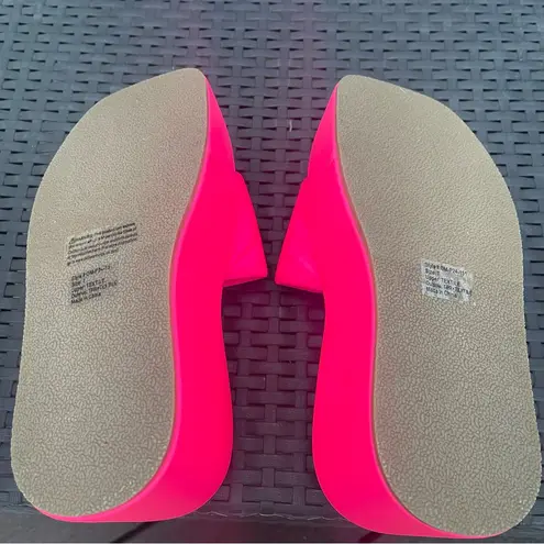 Olivia Miller Uproar Wedge Sandals Slip on Open Toe Platform Slides Pink Sz 7