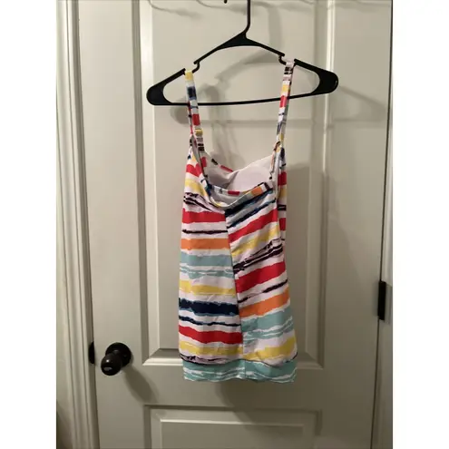 Women's Colorful Swim Tankini Top Criss Cross Strap Padded Cups Size XL