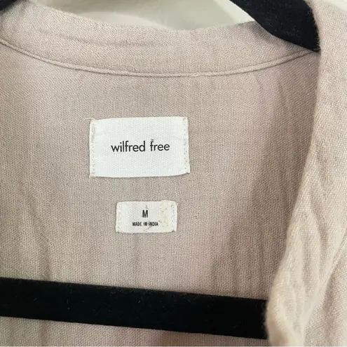 Wilfred Free Sanctuary Gauze Cap Sleeve Flowy Blouse in Ashen Size Medium Tan