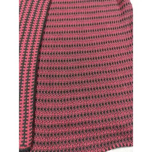 Habitat Sweater Womens Small Red Black Button Knit Vest Asymmetric Artsy Top